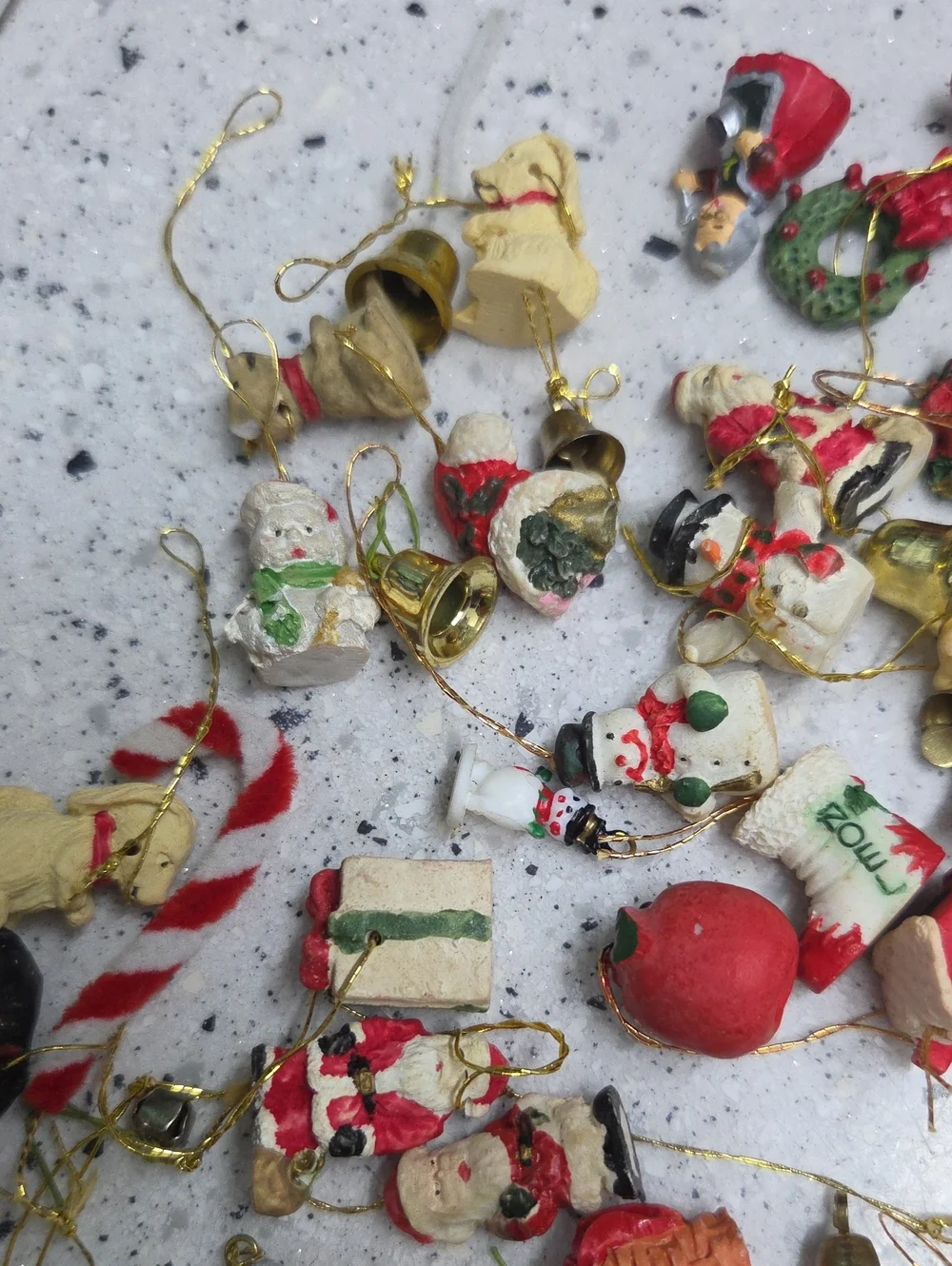 Vintage Miniature Christmas Ornaments Lot – Assorted Resin & Meta Holiday Figure
